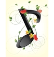 floral musical background with notes vector image