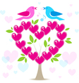 love tree with two birds vector image