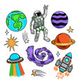 space set design with planet and spaceman vector image