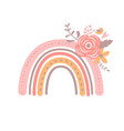 floral rainbow pink simple baby girl vector image