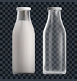 realistic transparent clear empty milk bottle vector image vector image