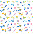 summer beach tropical party icons seamless travel vector image vector image