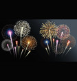 two groups isolated fireworks vector image