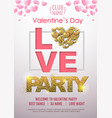 happy valentines day disco party poster vector image