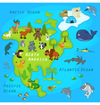 map of north america with animals vector image