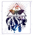 modern magic witchcraft card with dream catcher vector image