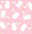 swan seamless pattern vector image vector image