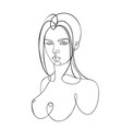 woman head lineart one line vector image