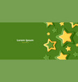 3d green and yellow stars on green backdrop vector image vector image