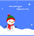cheerful snowman in a hat vector image