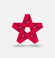 five-pointed star ribbon emblem symbol vector image vector image