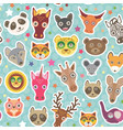 funny animals seamless pattern on light blue vector image vector image