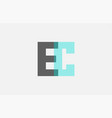 grey pastel blue alphabet letter combination ec e vector image