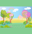 magic fabulous background with rainbow vector image vector image