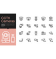cctv cameras security camera systems icons vector image vector image
