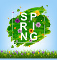 spring flowers border with grass vector image vector image