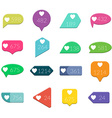 like counter notification flat design icons set vector image