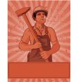 worker and a hammer vector image vector image