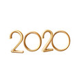 2020 new year holiday 3d golden numbers vector image