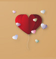 red heart balloon digital papercraft graphic vector image