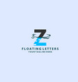 blue z letter logo with waves and water drops vector image vector image