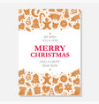 christmas gingerbread cookies card merry vector image