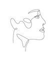 single line hand drawn young woman portrait vector image vector image