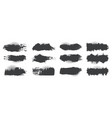 black horizontal brush strokes set vector image