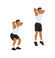 man doing jump squat exercise flat vector image vector image