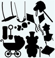 set of children subjects vector image