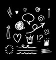 hand drawn set elementsarrow heart love star vector image