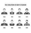 men fashion avatar evolution icons set vector image
