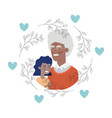 grandfather with children and wreath avatar vector image