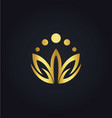 lotus flower colored gold logo vector image