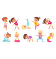 kids yoga childish gymnastic poses stretch vector image vector image