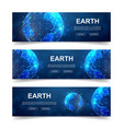 set of three earth horizontal banners horizontal vector image
