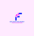 letter f and splash colour logo design vector image vector image