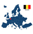 map of europe with highlighted belgium vector image
