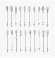 set of black hand drawn arrows vector image