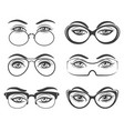 beautiful female eyes in glasses vector image vector image