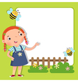 background with cute girl vector image vector image