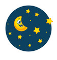 night sky full of stars and with young moon vector image