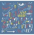 set of hand drawing isolated arrows collection vector image