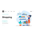 shopping web concept woman buys cosmetics vector image
