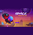 astronaut in space on alien planet landscape vector image