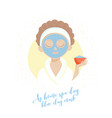 spa girl blue clay mask vector image