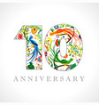 10 anniversary ethnical logo vector image vector image