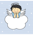 angel wings on a cloud vector image