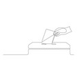 continuous one line drawing of a vote ballot box vector image