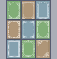 Decorative frames set curved graphic ornament Vector Image